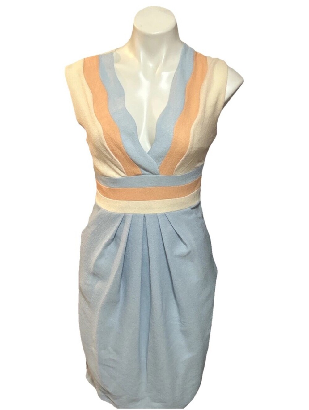 Eva Franco 2 NWT Sleeveless Plug V-neck Shift Pencil Dress Sexy Party Event USA